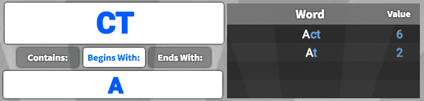 Cheats for Wordfeud: How to begin a word with board letters